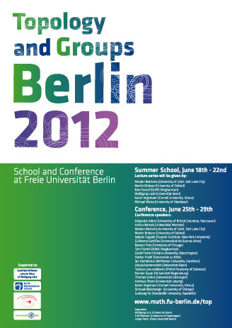 Topology and Groups Berlin 2012 Summer School June 18 22 2012